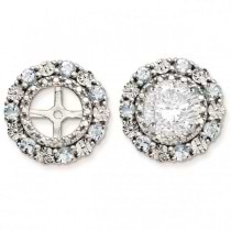 Diamond & Aquamarine Earring Jackets Sterling Silver (0.49ct)