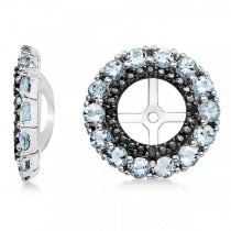 Aquamarine & Black Sapphire Earring Jackets in Sterling Silver (0.89ct)