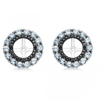 Aquamarine & Black Sapphire Earring Jackets in Sterling Silver (0.89ct)