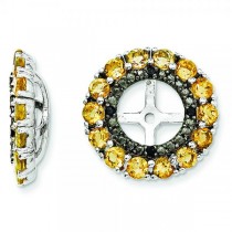 Citrine & Black Sapphire Earring Jackets in Sterling Silver (0.99ct)