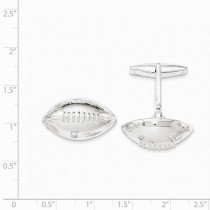 Football Design Cuff Links in Plain Metal Sterling Silver