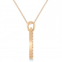 Star of David Diamond Circle Pendant Necklace 14k Rose Gold (0.90ct)