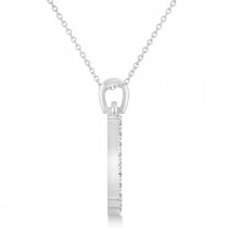 Hand of God Diamond Hamsa Pendant Necklace 14k White Gold (0.45ct)