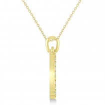 Hand of God Diamond Hamsa Pendant Necklace 14k Yellow Gold (0.45ct)