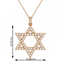 Diamond Jewish Star of David Pendant Necklace 14k Rose Gold (1.05ct)