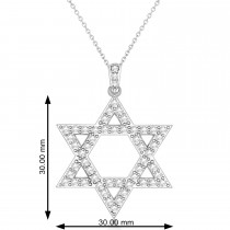 Diamond Jewish Star of David Pendant Necklace 14k White Gold (1.05ct)