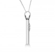 Mezuzah and Star of David Pendant Necklace in 14k White Gold