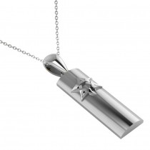 Mezuzah and Star of David Pendant Necklace in 14k White Gold