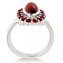 Oval Cut Garnet Cocktail Ring in Sterling Silver (4.28ct)