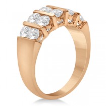Two Row Bar-Set Men's Diamond Wedding Ring 14K Rose Gold (2.00ct)
