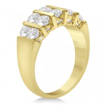 Two Row Bar Set Men's Diamond Wedding Ring 14K Yellow Gold (2.00ct)