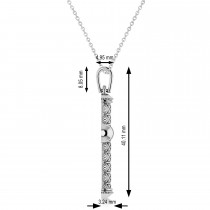 Designer Antique Cross Men's Pendant Necklace 14k White Gold