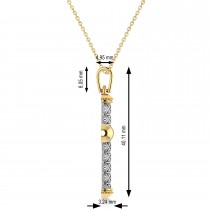 Designer Antique Cross Men's Pendant Necklace 14k Yellow Gold