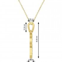 Diamond Hamsa Pendant Necklace 14k Yellow Gold (1.44ct)