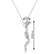 Crucified Jesus Christ Pendant Necklace 14k White Gold