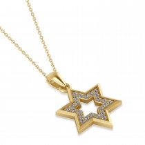 Diamond Jewish Star of David Pendant Necklace 14K Yellow Gold (0.24ct)