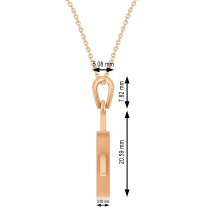 Jewish Star of David with Chai Pendant Necklace 14K Rose Gold