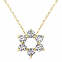 Jewish Star of David Diamond Pendant Necklace 14K Yellow Gold (0.60ct)