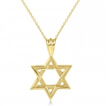 Jewish Star of David Pendant Necklace 14K Yellow Gold