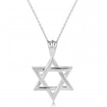 Jewish Star of David Pendant Necklace Sterling Silver