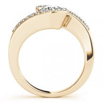 Diamond Accented Tension Set Engagement Ring 14k Yellow Gold (0.17ct)