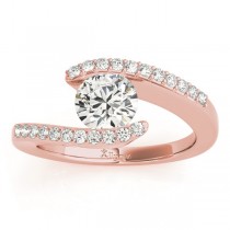 Lab Grown Diamond Accented Tension Set Engagement Ring 18k Rose Gold (0.17ct)