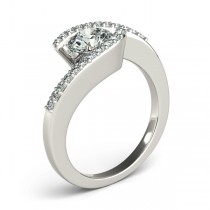 Lab Grown Diamond Accented Tension Set Engagement Ring Palladium (0.17ct)