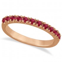 Ruby Stackable Ring Guard Band 14K Rose Gold (0.37ct)