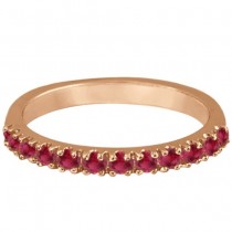Ruby Stackable Ring Guard Band 14K Rose Gold (0.37ct)