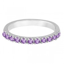 Amethyst Stackable Band Ring Guard in 14k White Gold (0.38ct)