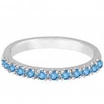 Blue Topaz Stackable Band Ring Guard in 14k White Gold (0.38ct)