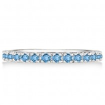 Blue Topaz Stackable Band Ring Guard in 14k White Gold (0.38ct)