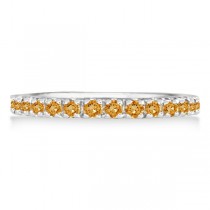 Citrine Stackable Band Anniversary Ring Guard 14k White Gold (0.38ct)