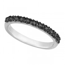 Black Diamond Stackable Ring Guard in 14K White Gold (0.25ct)