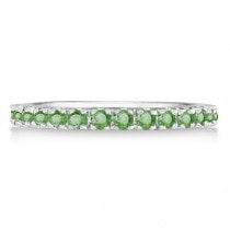 Green Amethyst Stackable Band Ring Guard in 14k White Gold (0.38ct)