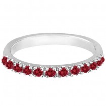 Garnet Stackable Ring Guard Band 14K White Gold (0.37ct)
