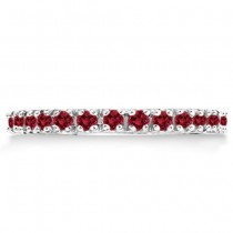 Ruby Stackable Ring Guard Band 14K White Gold (0.37ct)