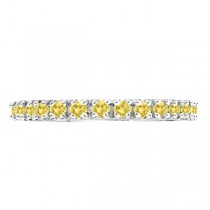 Yellow Canary Diamond Stackable Ring Band 14k White Gold (0.25 ct)