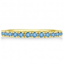 Blue Topaz Stackable Band Ring Guard in 14k Yellow Gold (0.38ct)