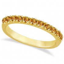 Citrine Stackable Band Anniversary Ring Guard 14k Yellow Gold (0.38ct)