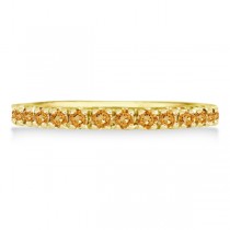 Citrine Stackable Band Anniversary Ring Guard 14k Yellow Gold (0.38ct)