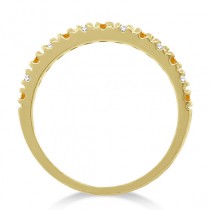Diamond and Citrine Ring Guard Stackable Band 14k Yellow Gold (0.32ct)