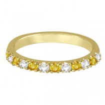 Diamond and Yellow Sapphire Ring Stackable Band14k Yellow Gold (0.32ct)