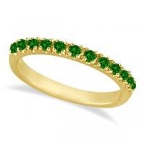 Emerald Semi-Eternity Band Stackable Ring 14K Yellow Gold (0.38 ct)