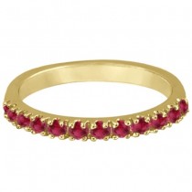 Ruby Stackable Ring Guard Band 14K Yellow Gold (0.37ct)