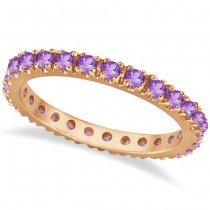 Amethyst Eternity Stackable Ring Band 14K Rose Gold (0.75ct)