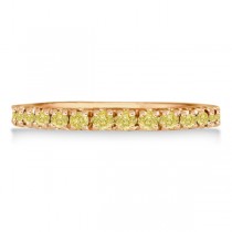 Fancy Yellow Canary Diamond Eternity Ring Band 14K Rose Gold (0.51ct)