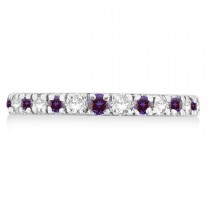 Lab Alexandrite & Diamond Eternity Stackable Ring Band 14K White Gold (0.75ct)