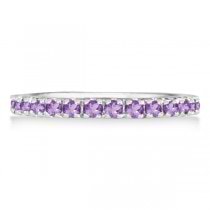 Amethyst Eternity Stackable Ring Band 14K White Gold (0.75ct)