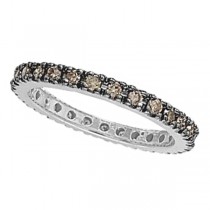 Champagne Diamond Eternity Ring Band in 14k White Gold (0.50ct)